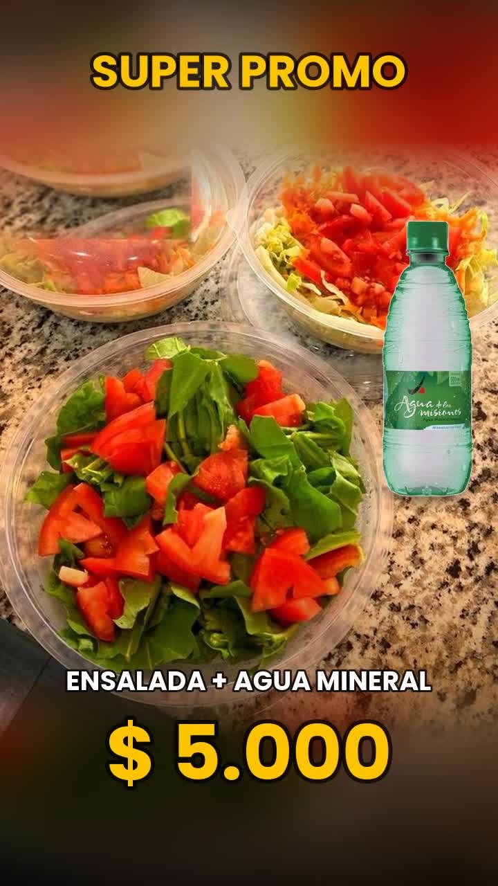 Ensalada +agua sin gas